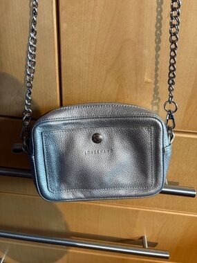 Longchamp Silver Leather Purse